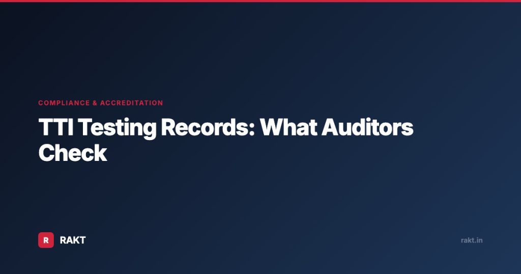 TTI Testing Records: What Auditors Check