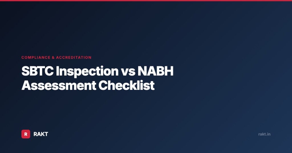 SBTC Inspection vs NABH Assessment Checklist