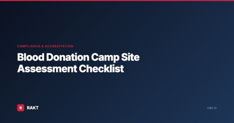 Blood Donation Camp Site Assessment Checklist
